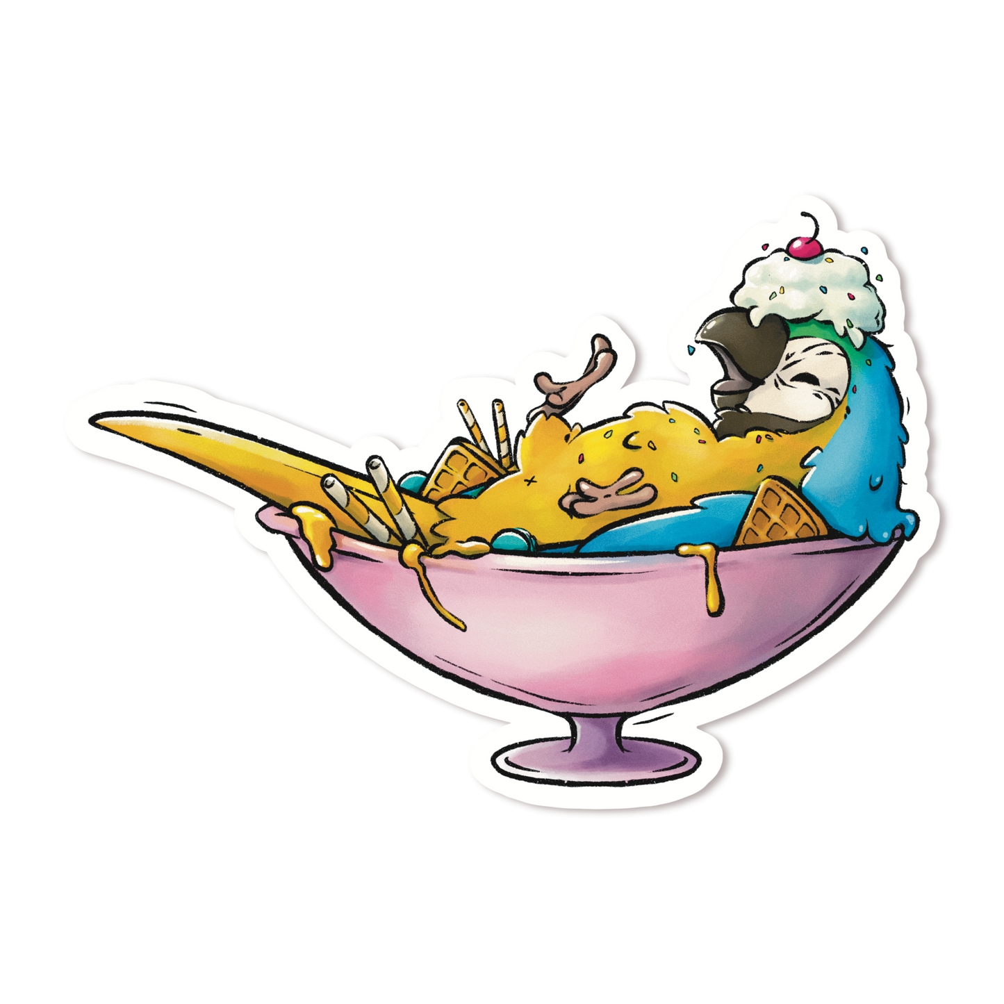 LEMON AND BLUE RASPBERRY SUNDAE BLUE & GOLD MACAW