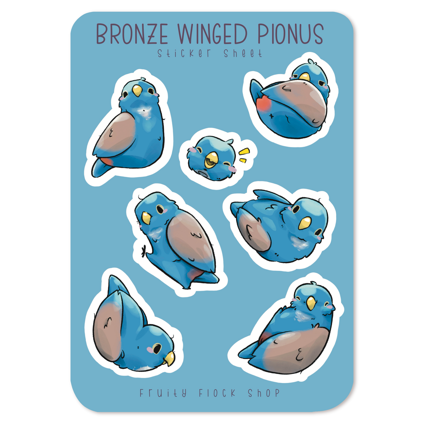 BRONZE WINGED PIONUS STICKER SHEET