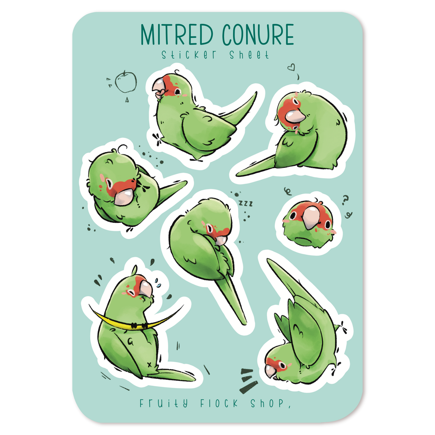 MITRED CONURE STICKER SHEET