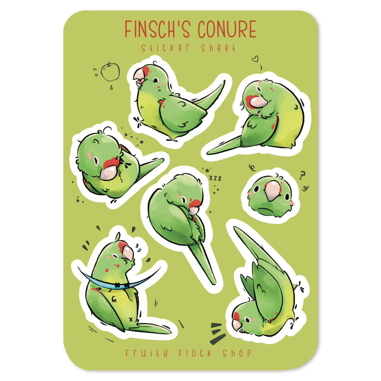 FINSCH'S CONURE STICKER SHEET