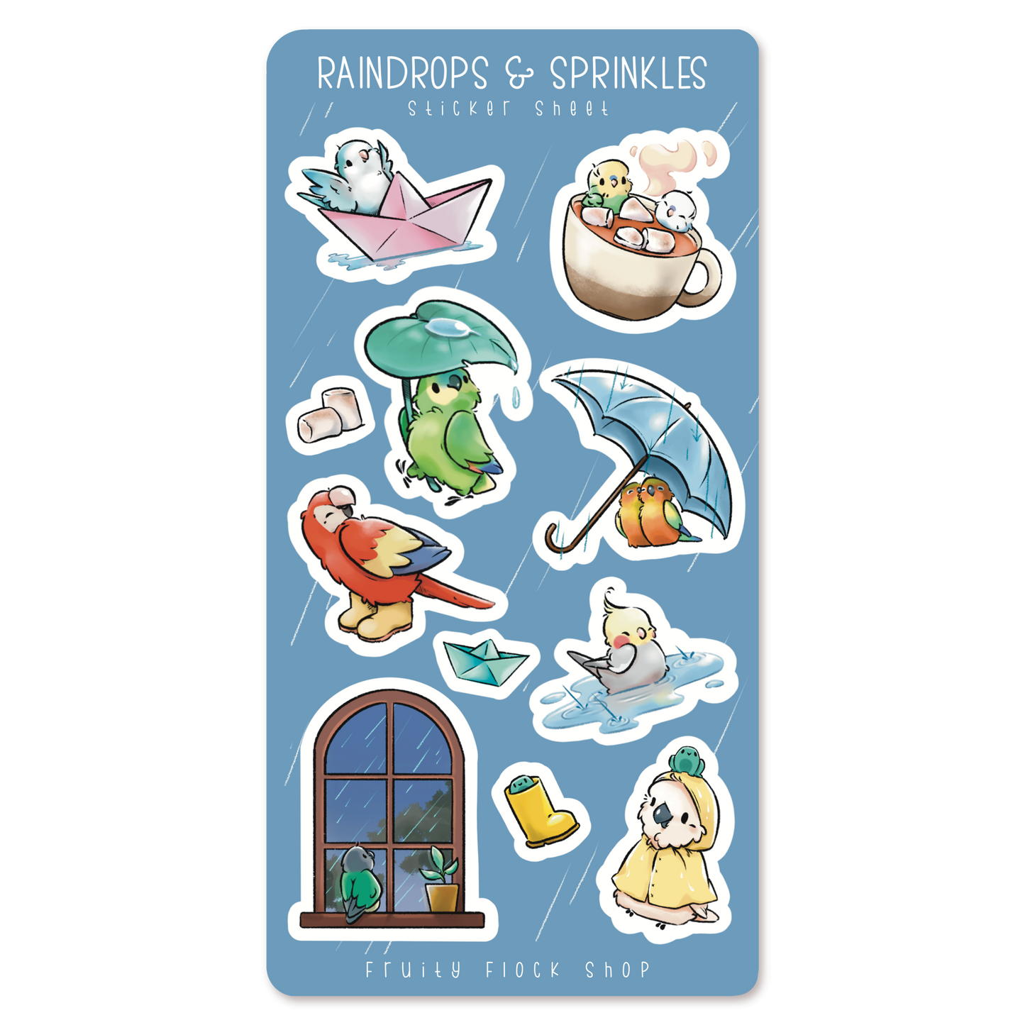 RAINDROPS & SPRINKLES STICKER SHEET