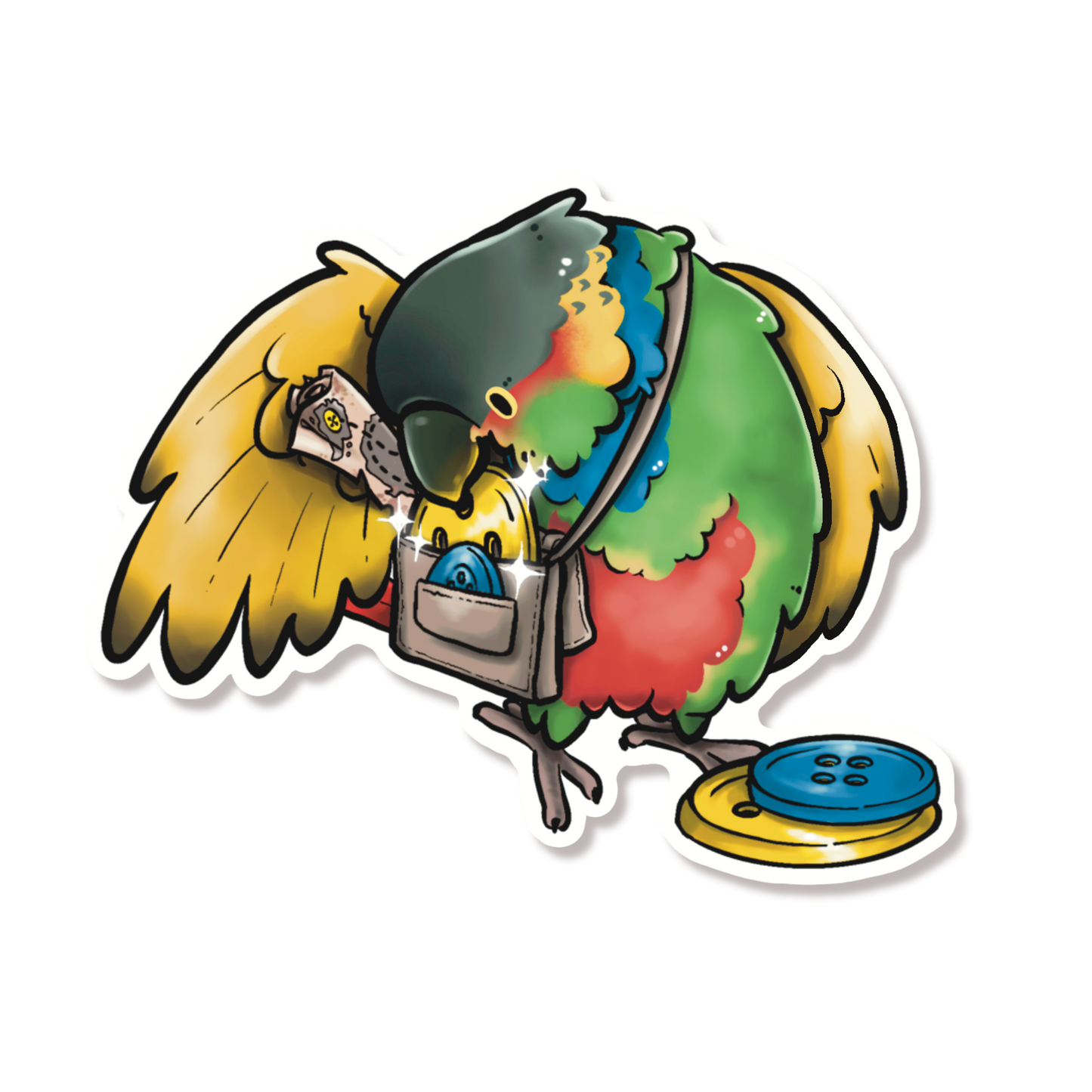 TREASURE HUNTING BLUE THROATED CONURE