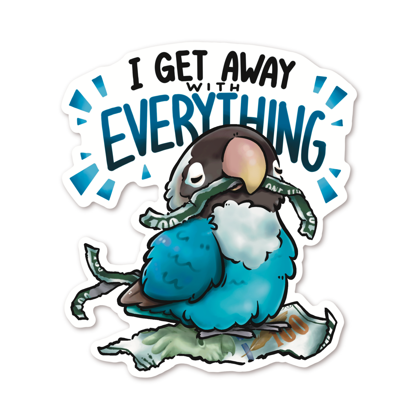 I GET AWAY WITH EVERYTHING LOVEBIRD - MASKED