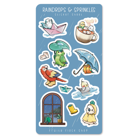 RAINDROPS & SPRINKLES STICKER SHEET
