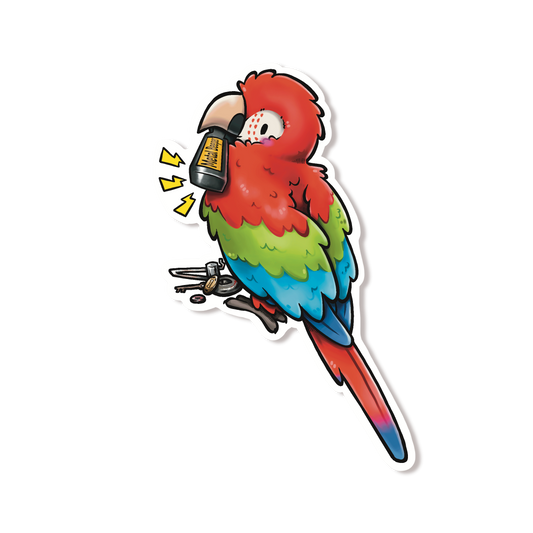 METAL DETECTING GREEN-WINGED MACAW