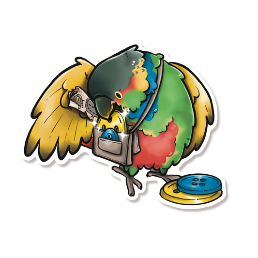 TREASURE HUNTING BLUE THROATED CONURE